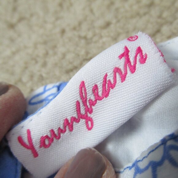 Younghearts 3 Pc Sleeveless Dress Hat‎ Bloomers Girls Size 12M Blue White Floral - Picture 4 of 8